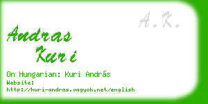 andras kuri business card